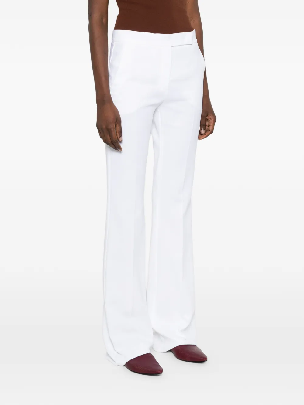 Max Mara Broek met geplooid detail Wit