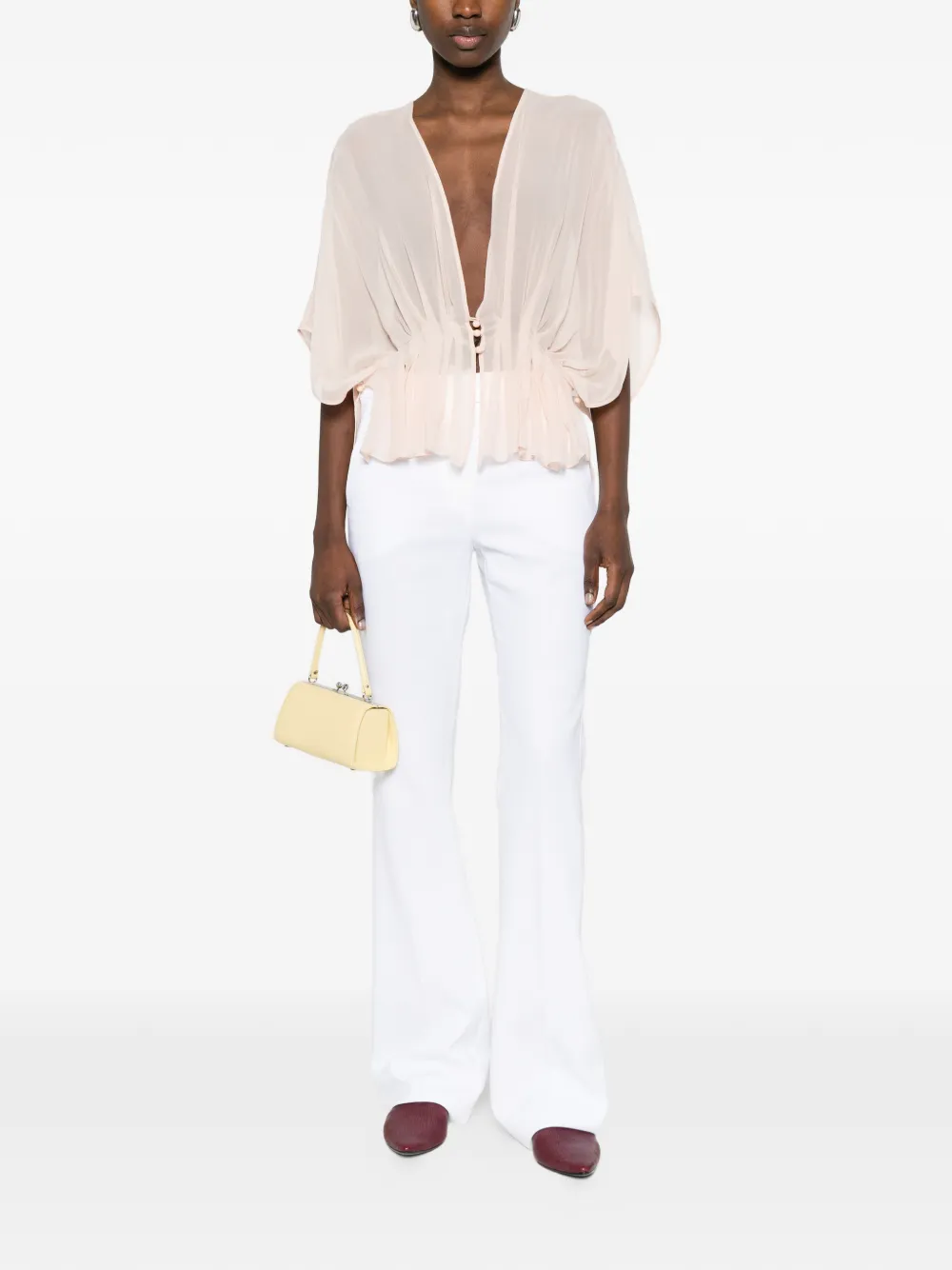 Max Mara Broek met geplooid detail Wit