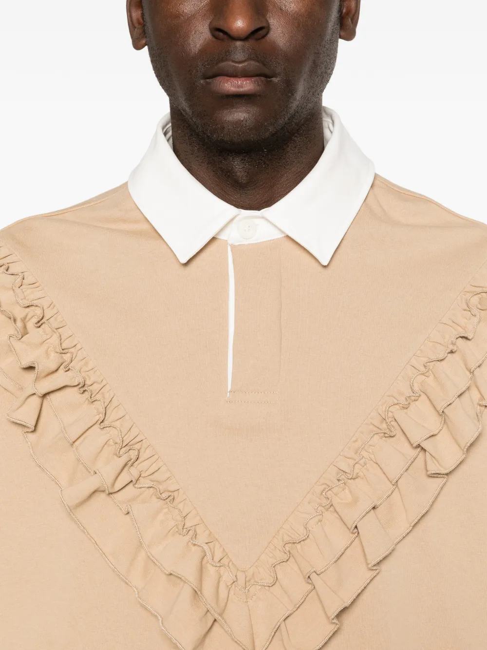 Simone Rocha Poloshirt met ruches Beige