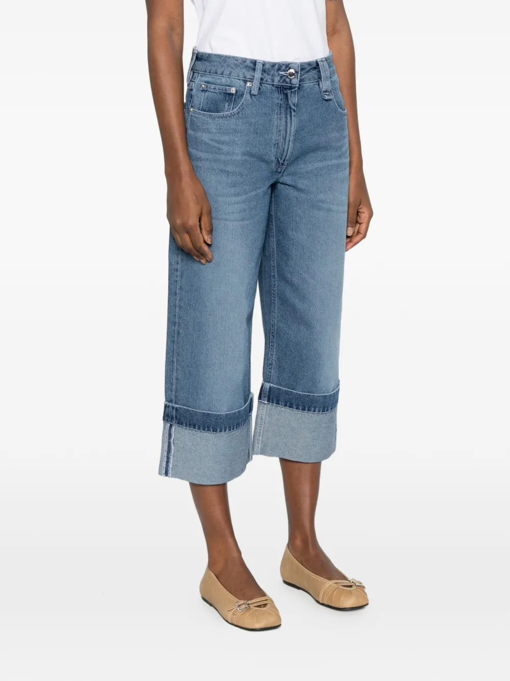 Simone Rocha Jeans met omgeslagen pijpen Blauw