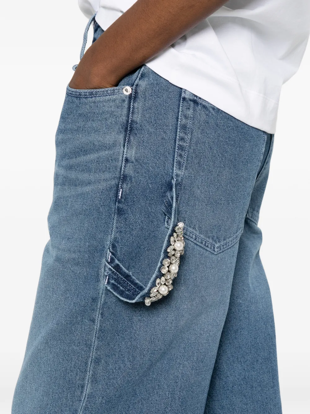 Simone Rocha Jeans met omgeslagen pijpen Blauw
