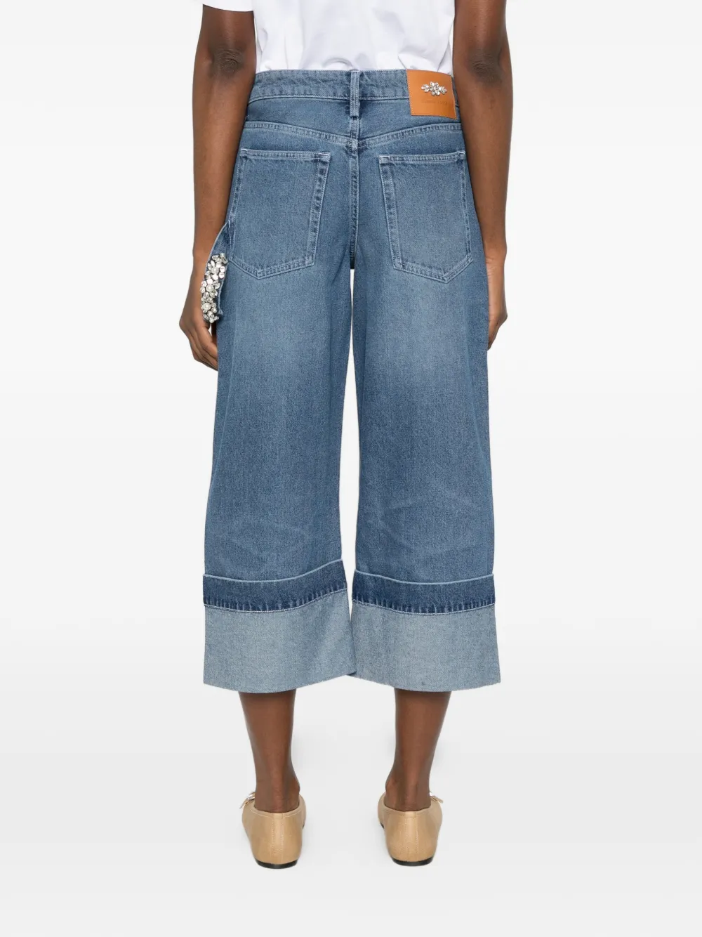Simone Rocha Jeans met omgeslagen pijpen Blauw