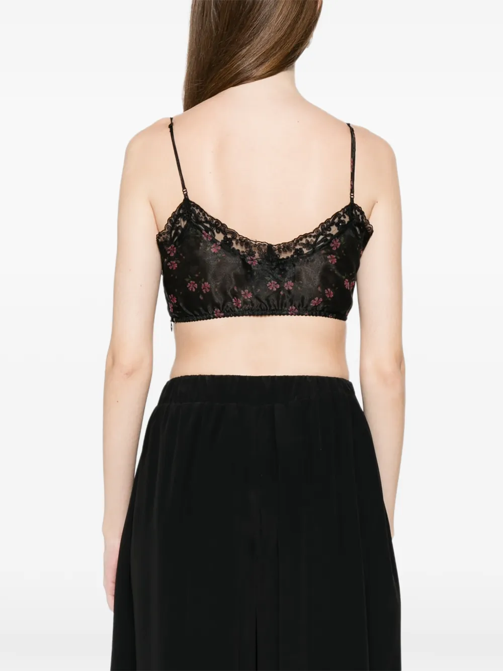 floral-lace crop top