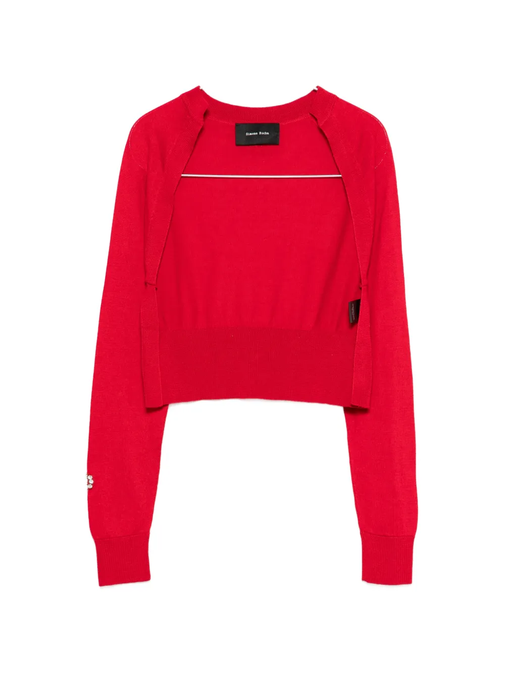 Simone Rocha embellished cropped cardigan - Rosso