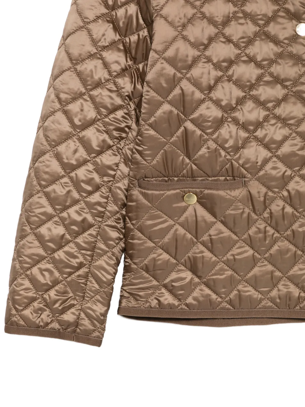  Max Mara Quilted Button Coat - Brown 