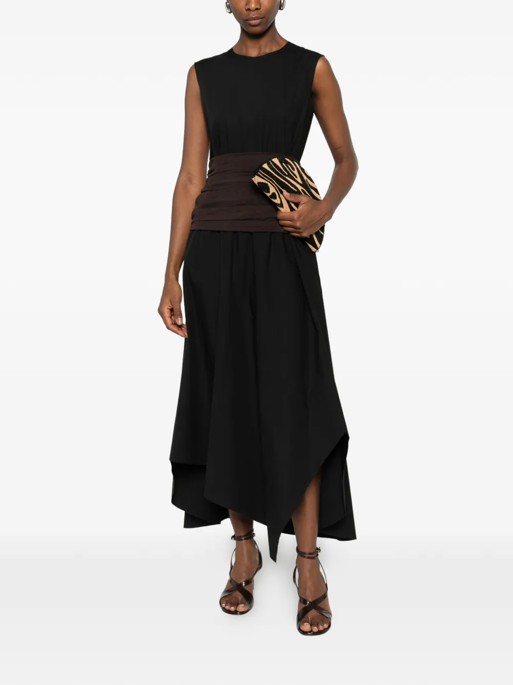 Tory Burch Jurk met asymmetrische afwerking Zwart