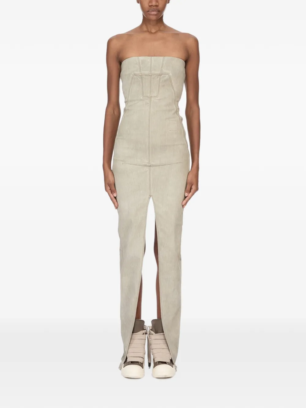 Rick Owens DRKSHDW Abito lungo Sliced Rustier con zip - Verde