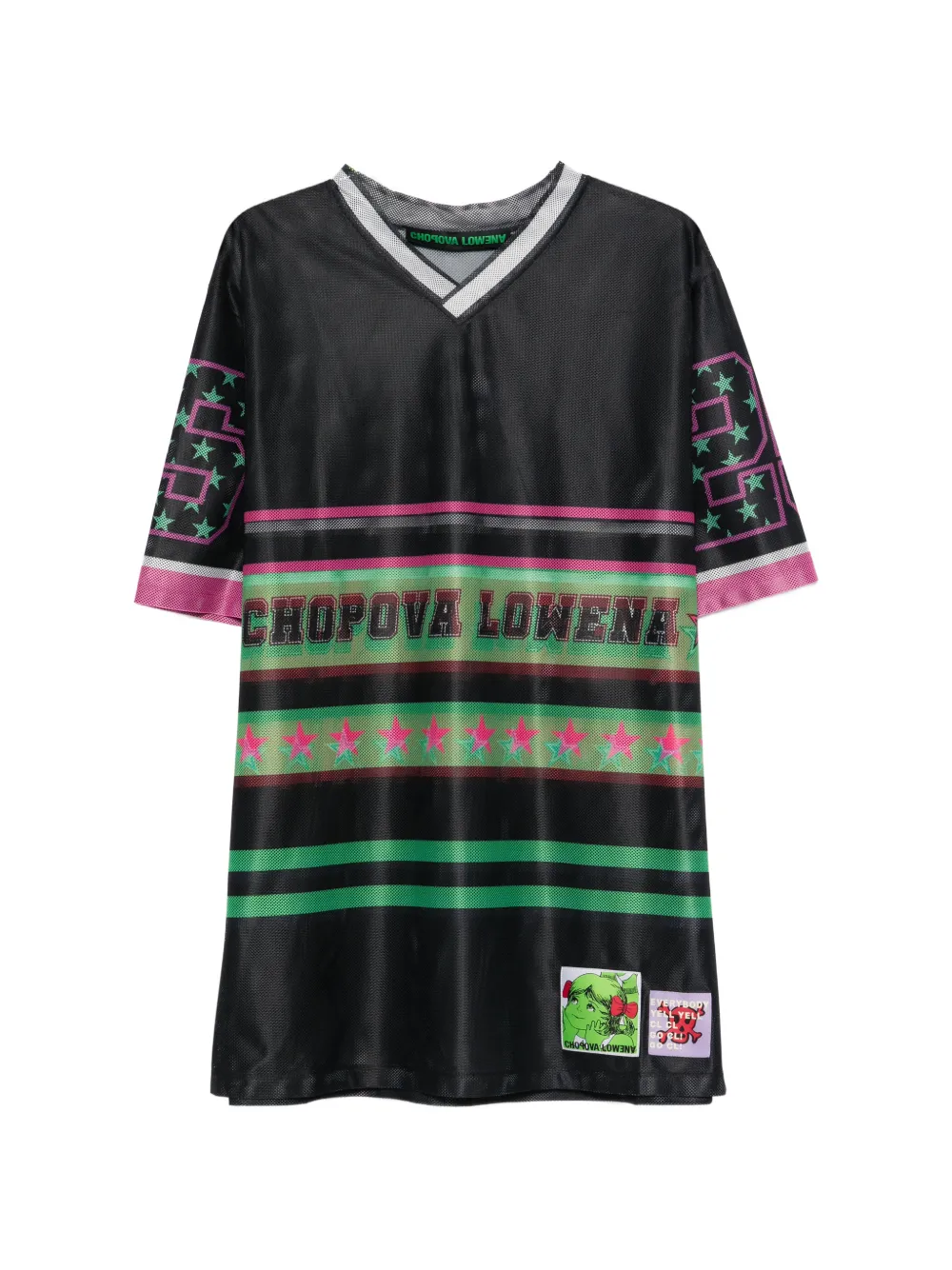 Chopova Lowena star-stripe T-shirt - Nero
