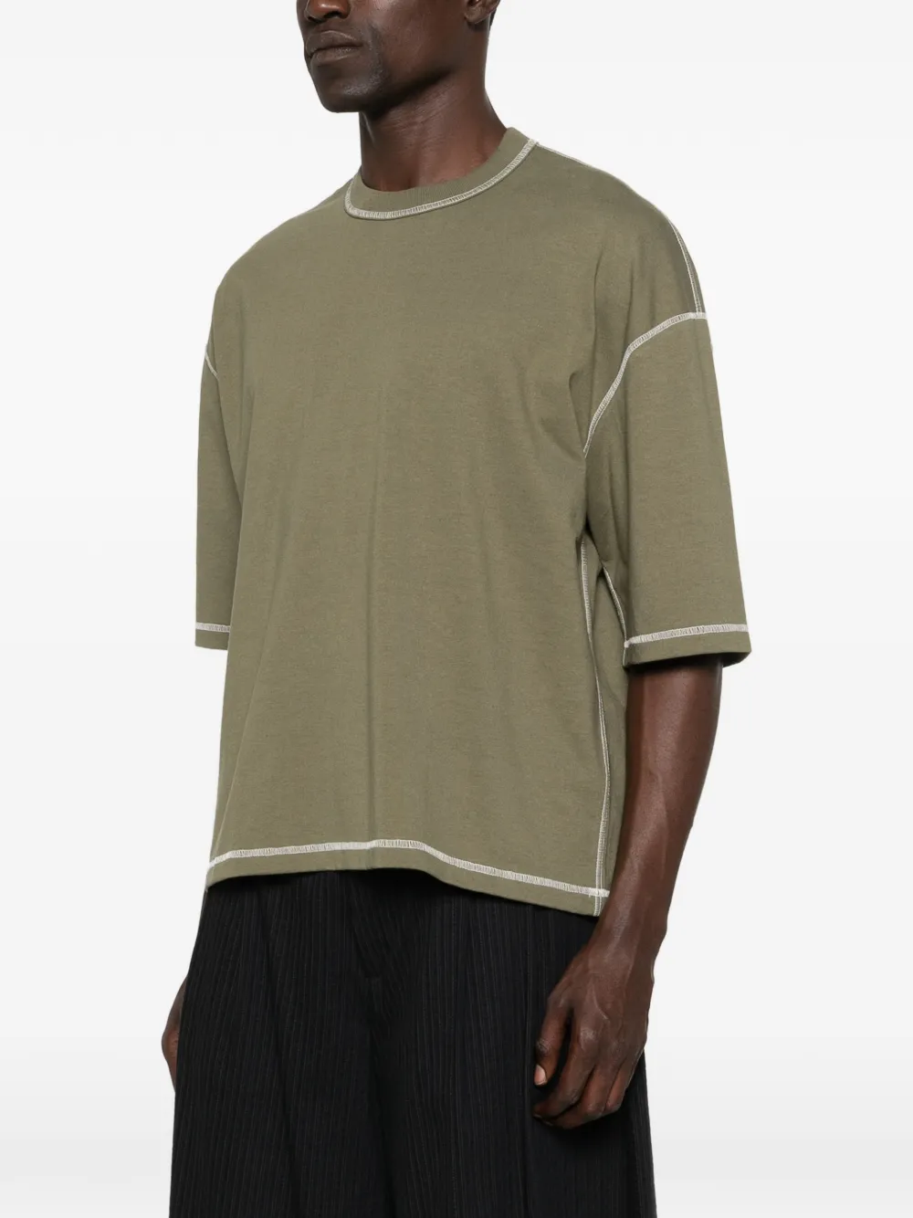 Comme des Garçons Homme T-shirt met contrasterend stiksel Groen
