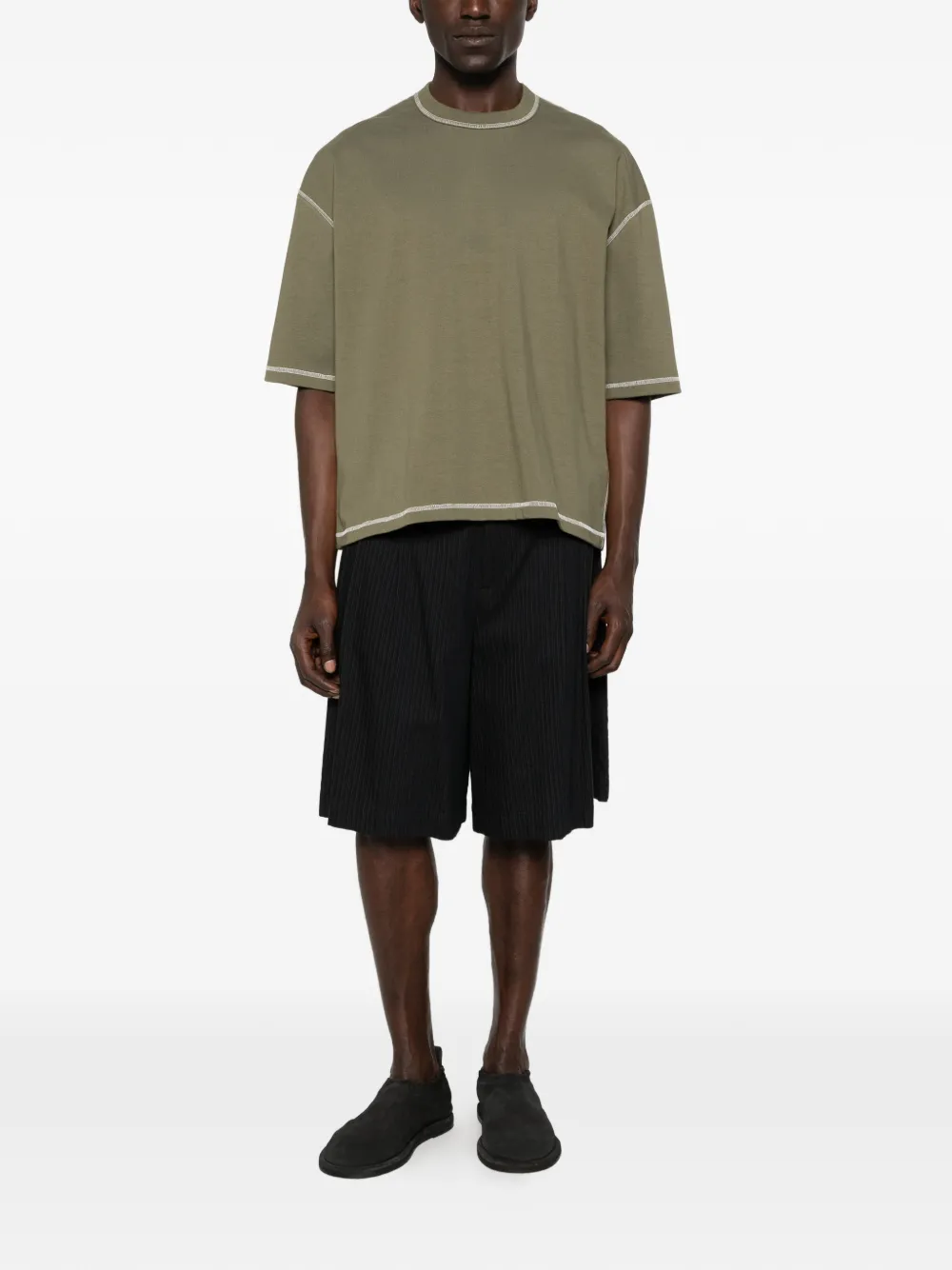 Comme des Garçons Homme T-shirt met contrasterend stiksel Groen