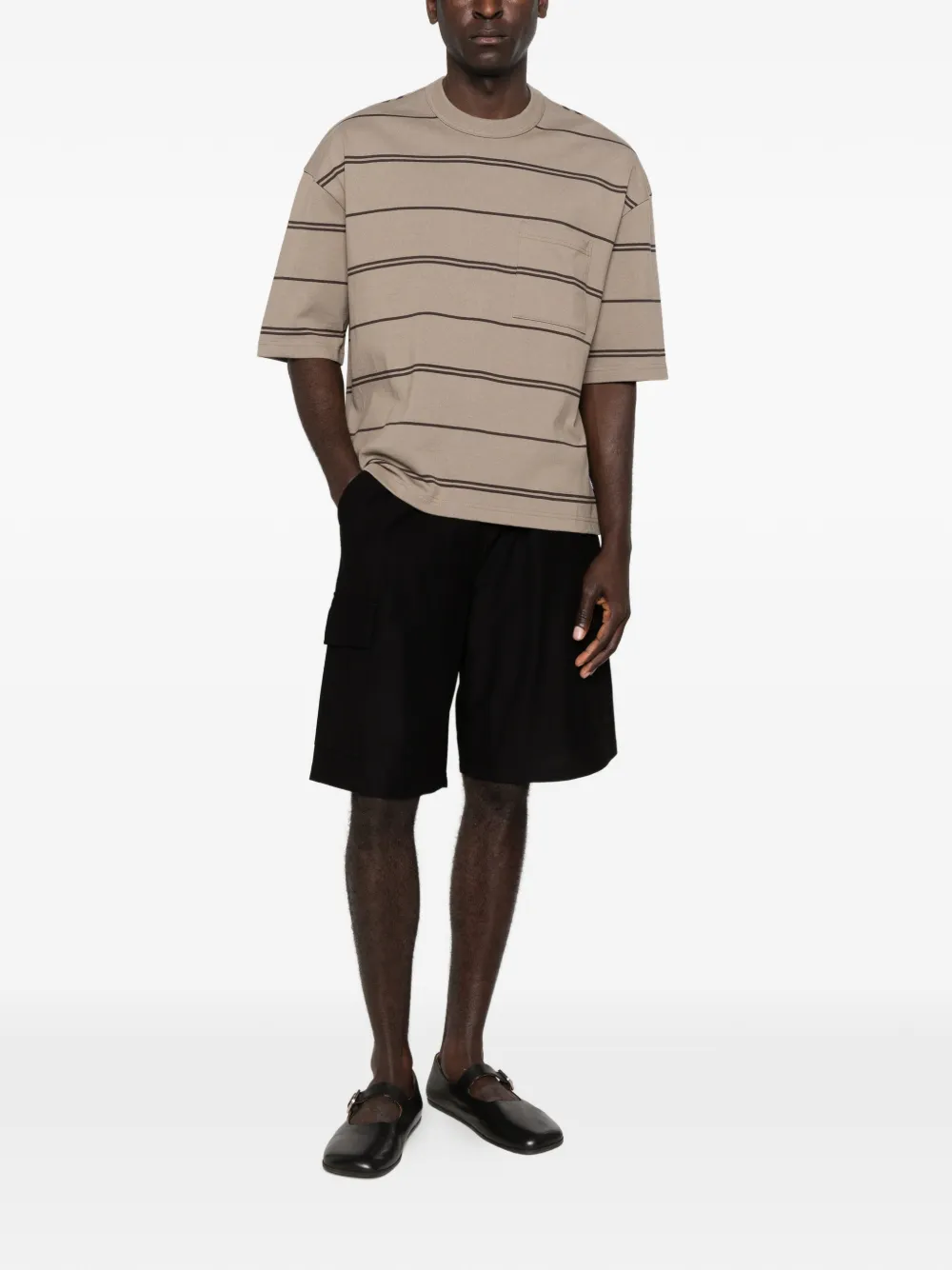 Comme des Garçons Homme T-shirt met borstzak Bruin
