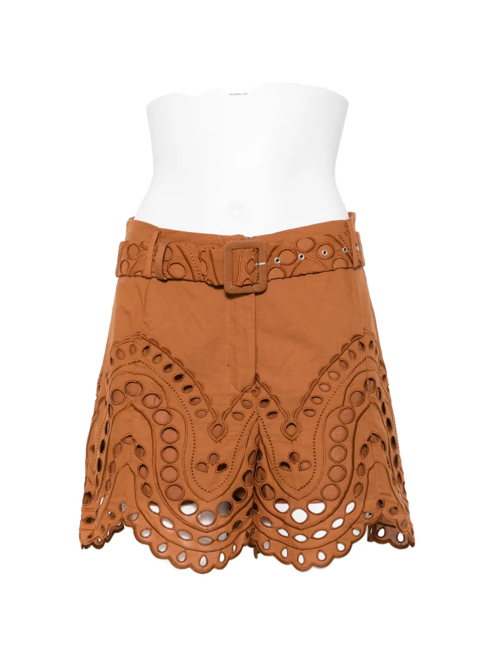 Charo Ruiz Ibiza Dune broderie-anglaise belted shorts - Brown