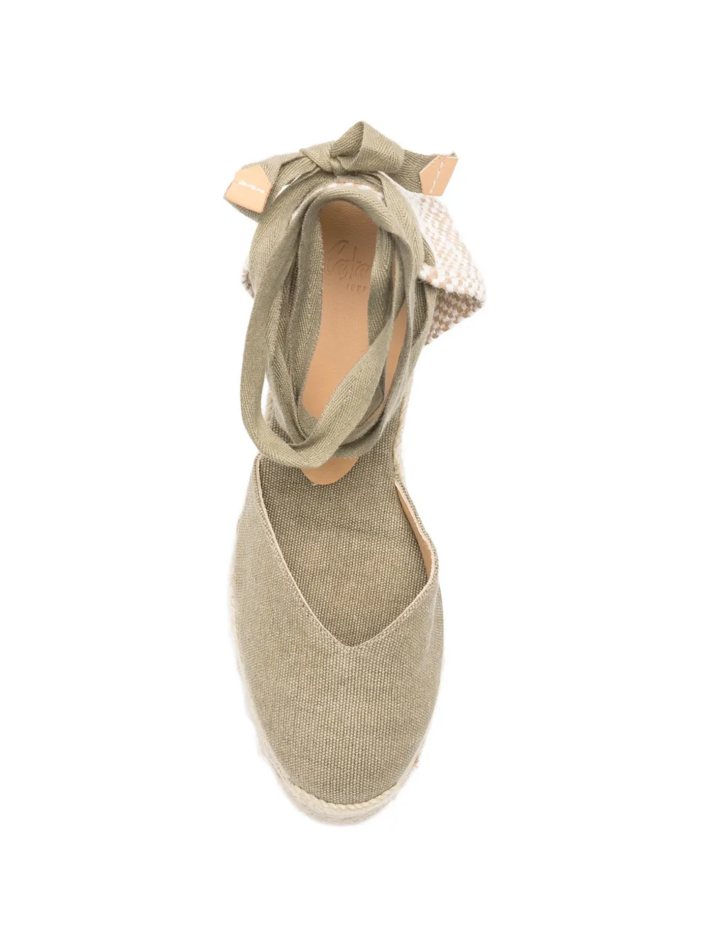 Castañer tie-fastening wedge espadrilles Groen