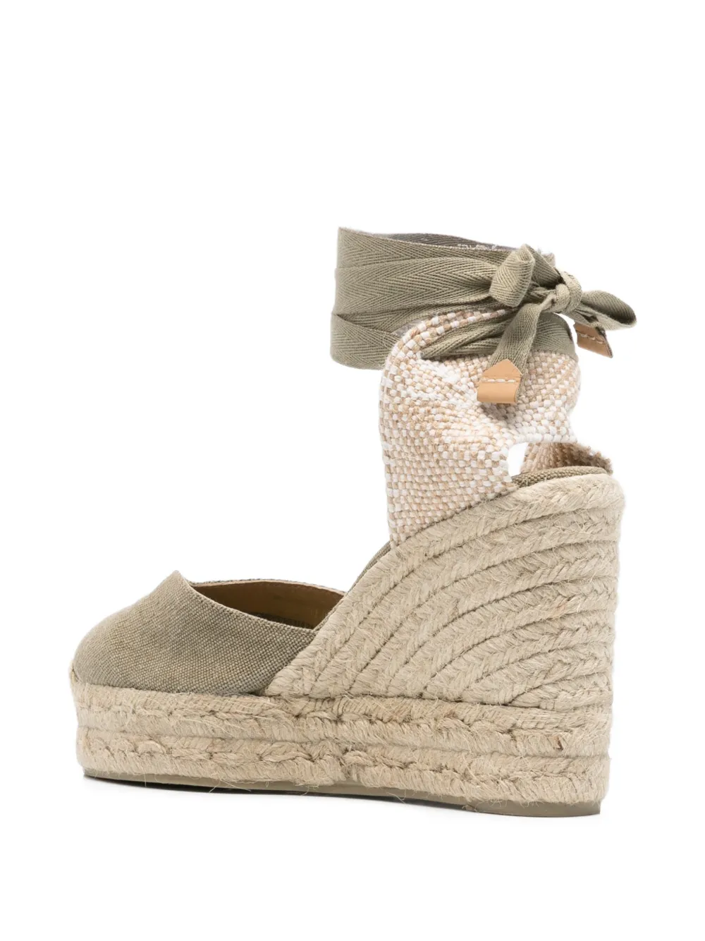 Castañer tie-fastening wedge espadrilles Groen