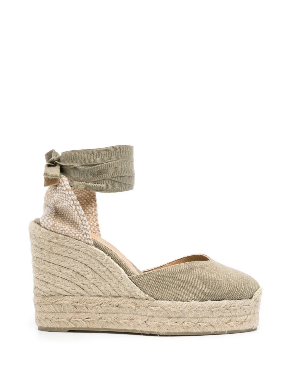 Castañer tie-fastening wedge espadrilles - Grün