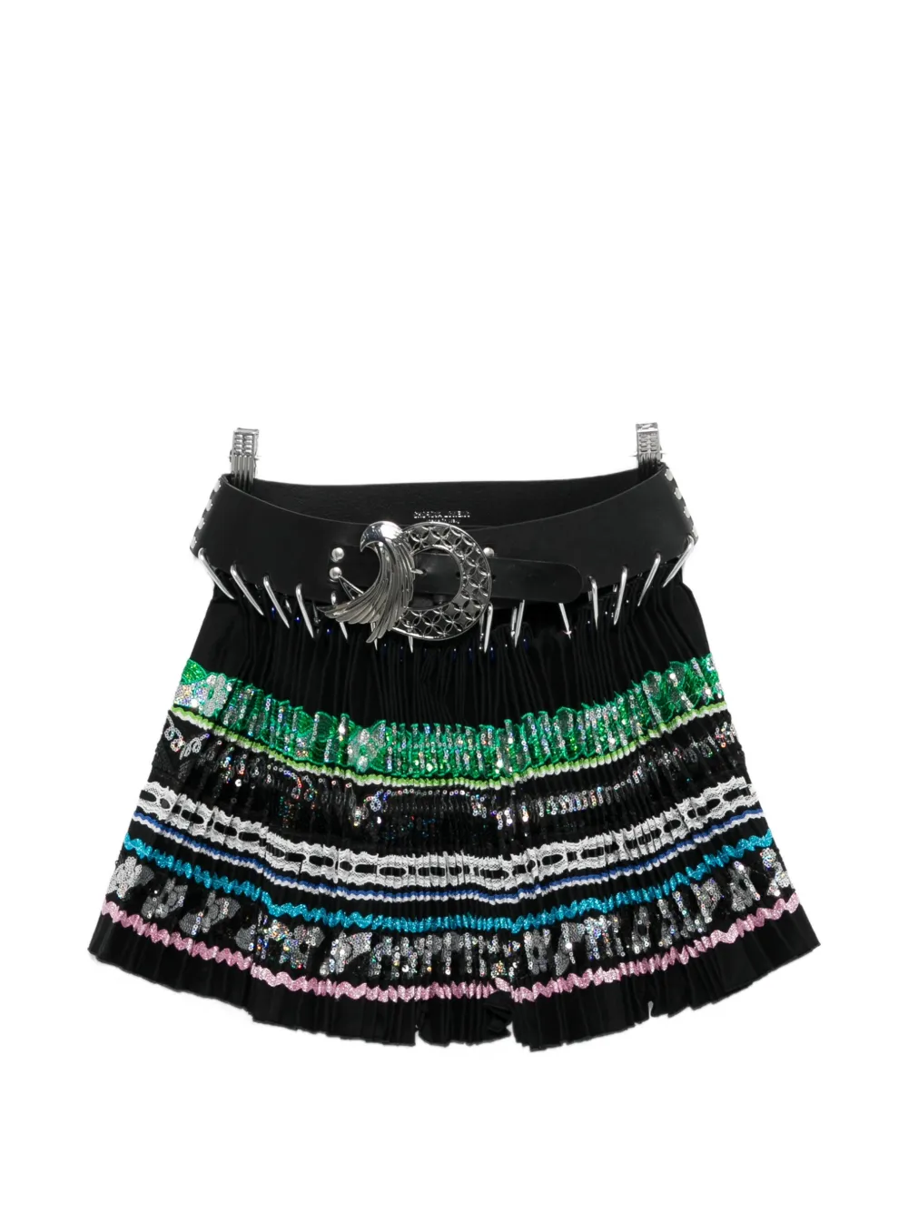 Chopova Lowena Starbites belt embellished mini skirt - Nero