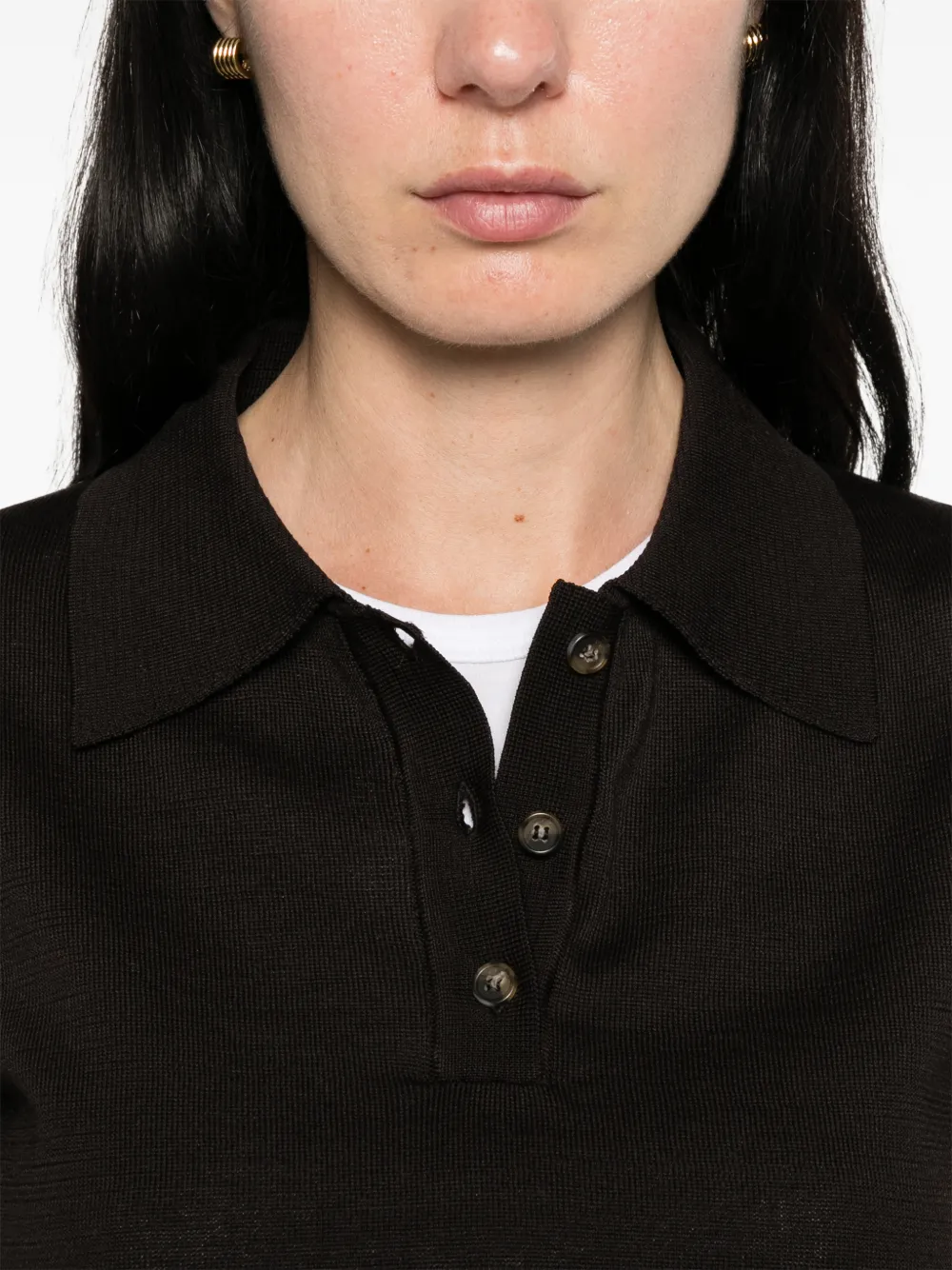 A.P.C. Poloshirt met halve knoop Bruin