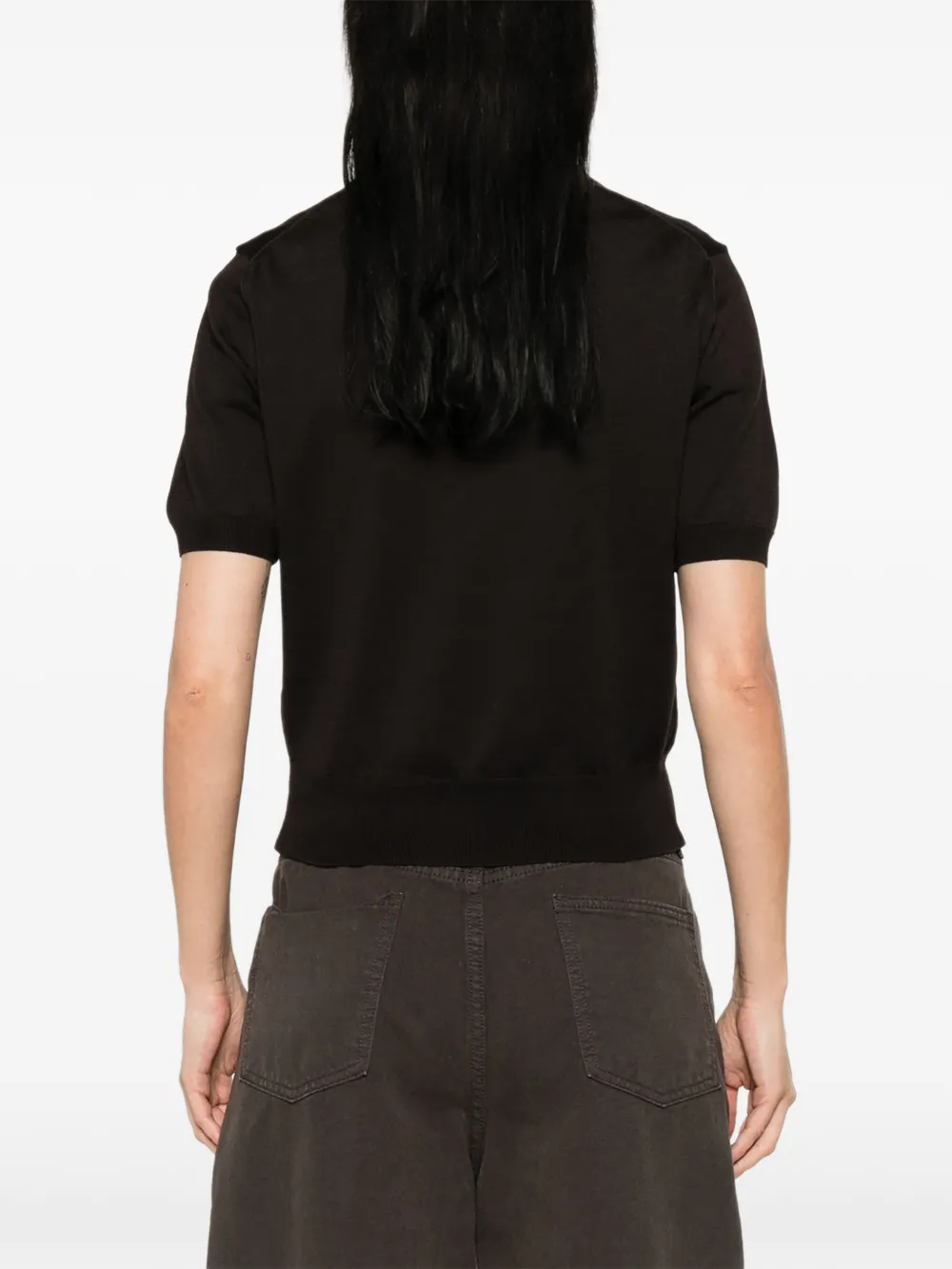 A.P.C. Poloshirt met halve knoop Bruin