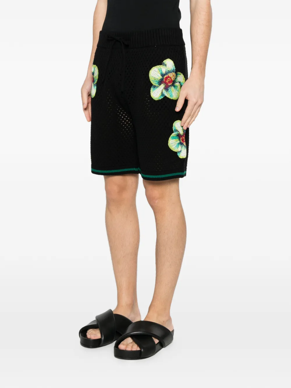 Casablanca Shorts met bloemdetail Zwart