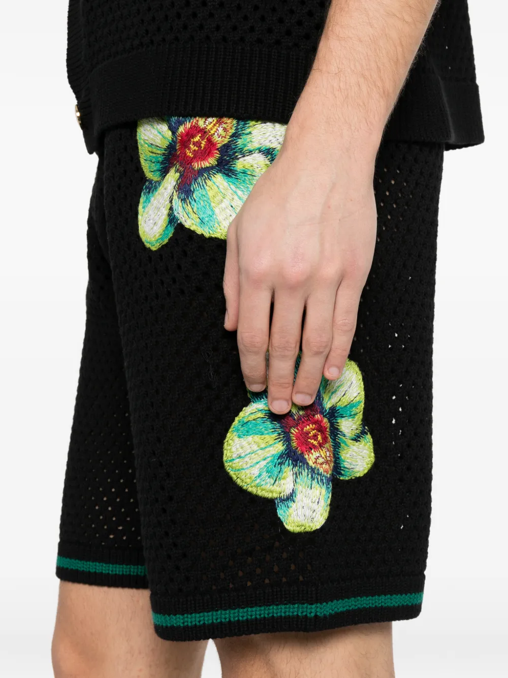 Casablanca Shorts met bloemdetail Zwart
