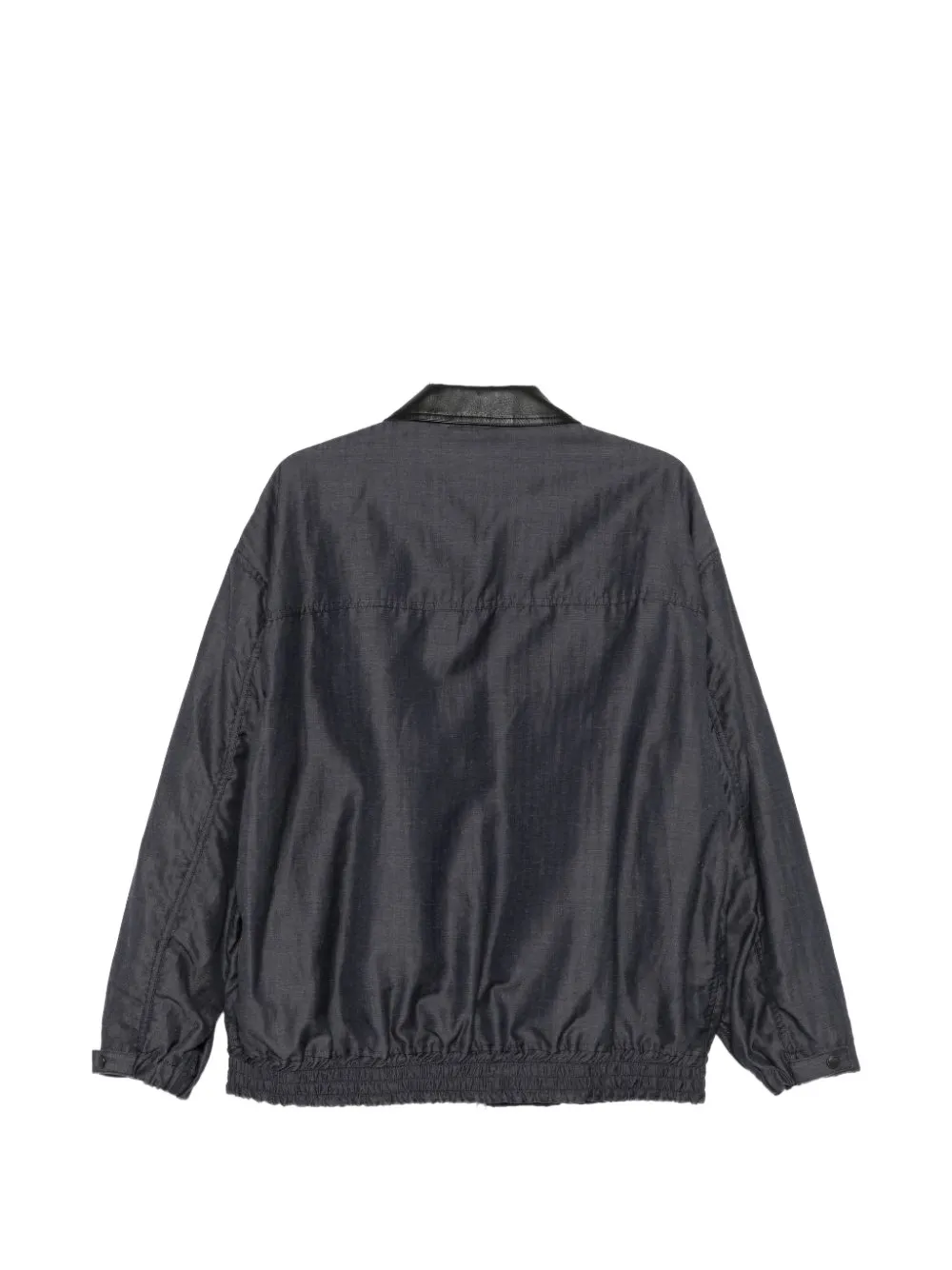Comme des Garçons Homme Jack met leren kraag en visgraat-patroon Grijs