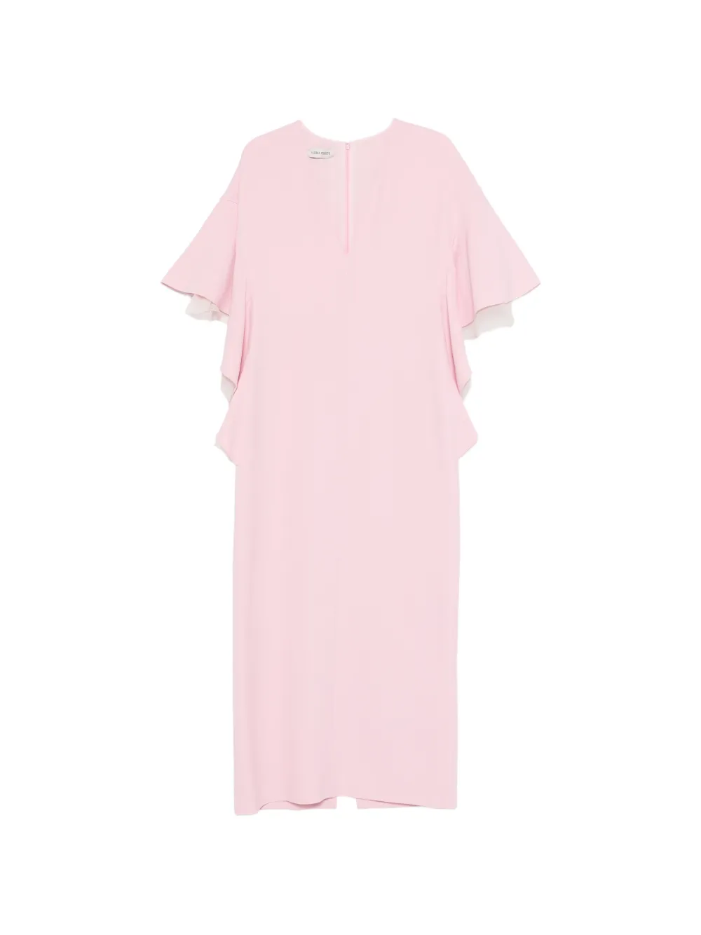 Alberta Ferretti ruffled V-neck dress - Rosa