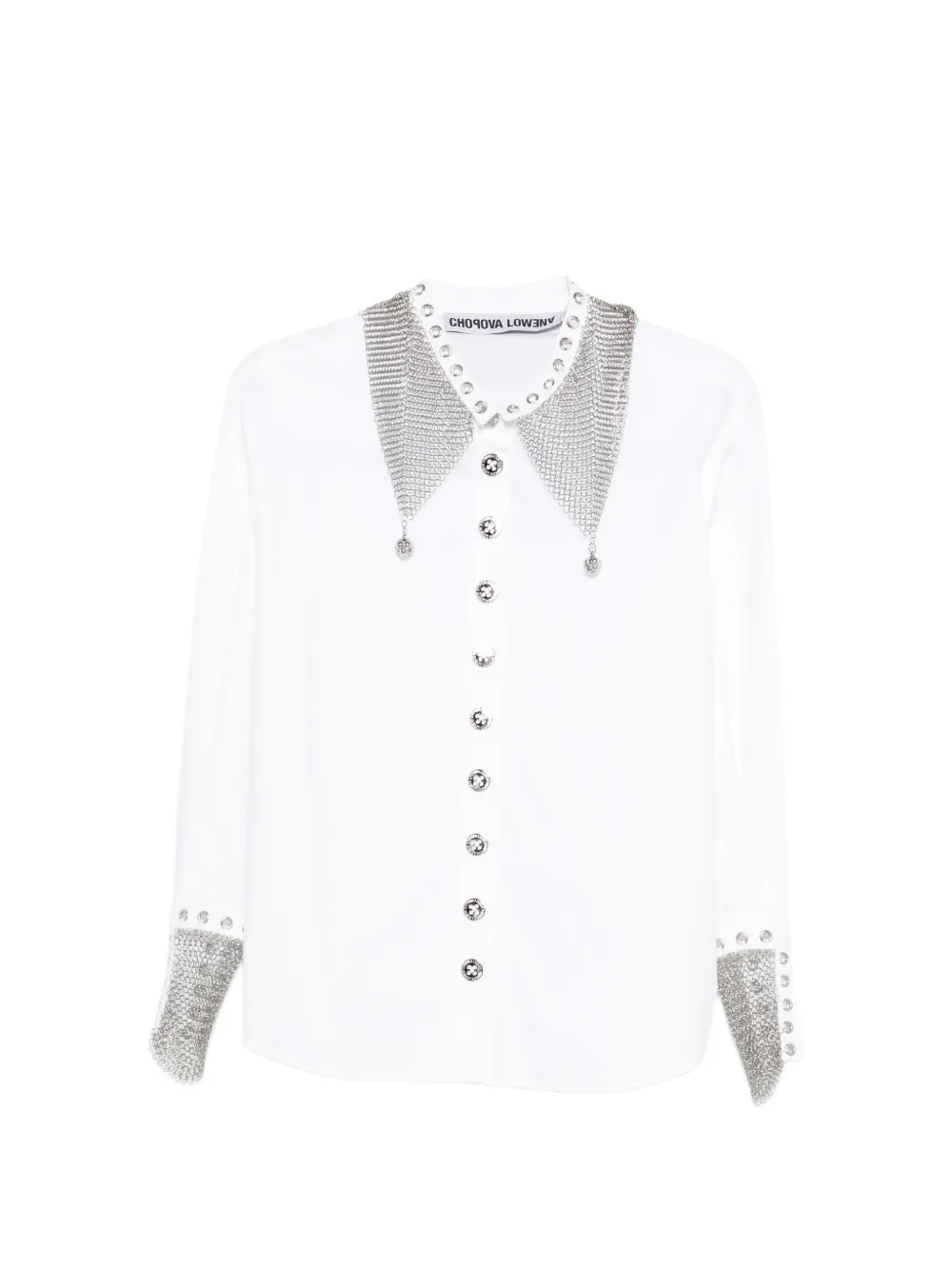 Chopova Lowena Titan embellished collared shirt - Bianco