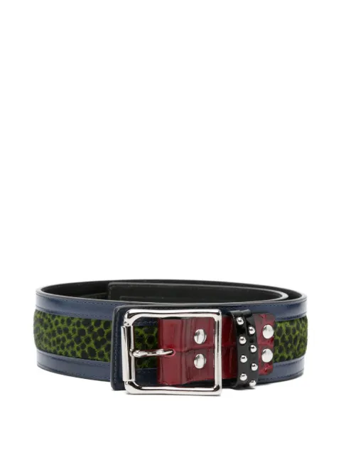 Chopova Lowena Cheetah studded printed belt