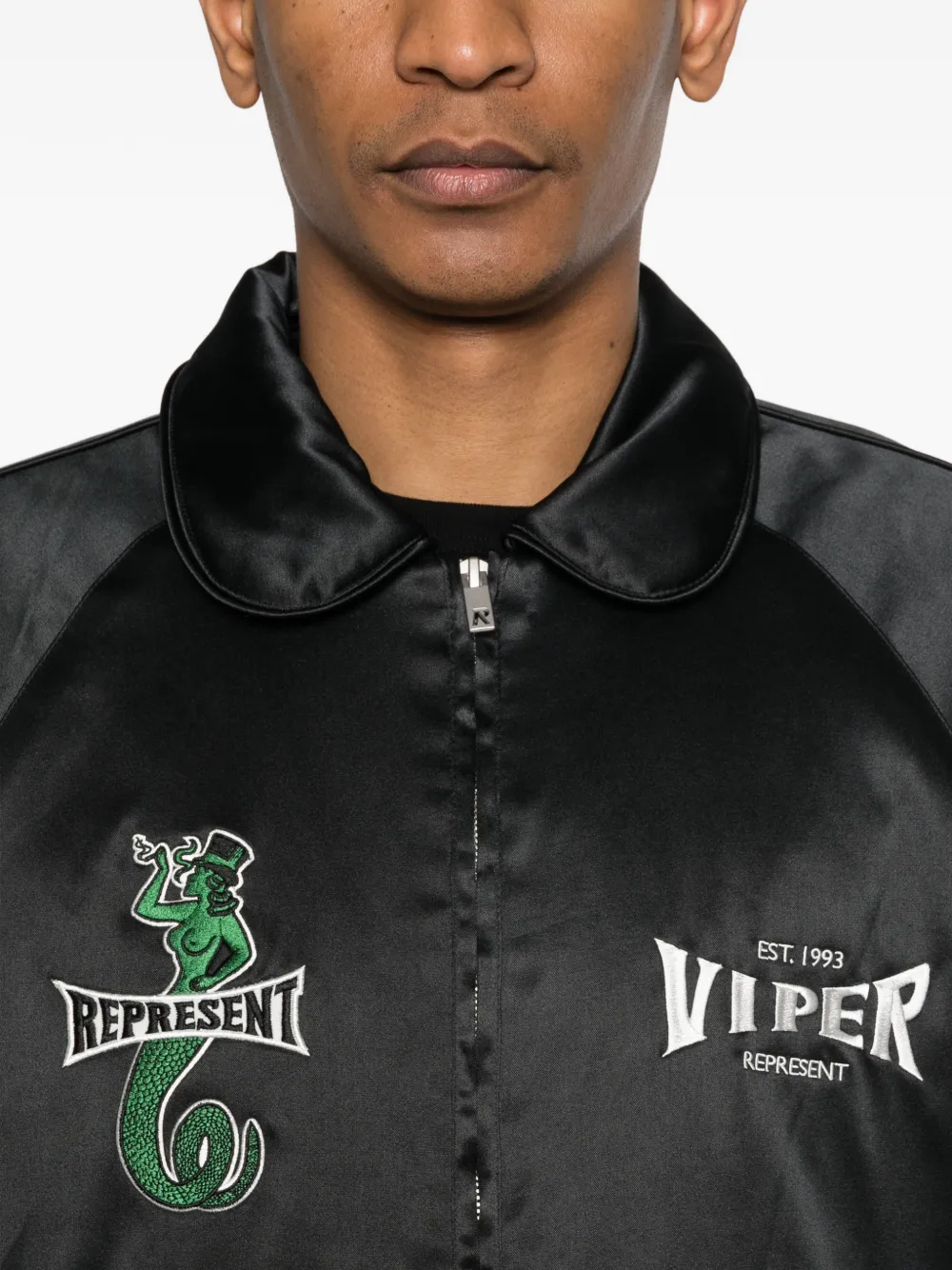 Represent Jack met ritssluiting en Viper borduurwerk Zwart