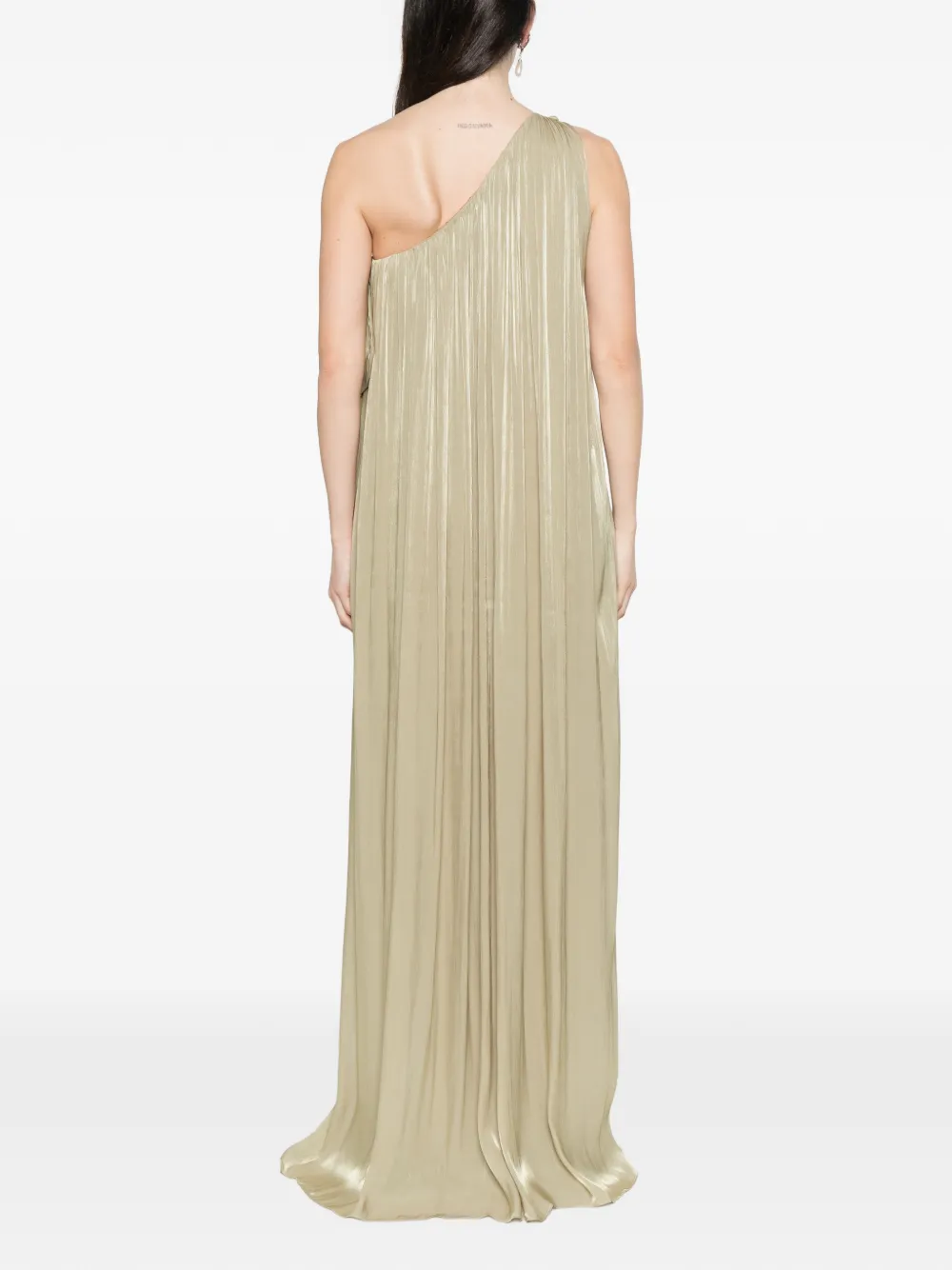 Costarellos Amabel asymmetrische geplooide maxi-jurk Groen