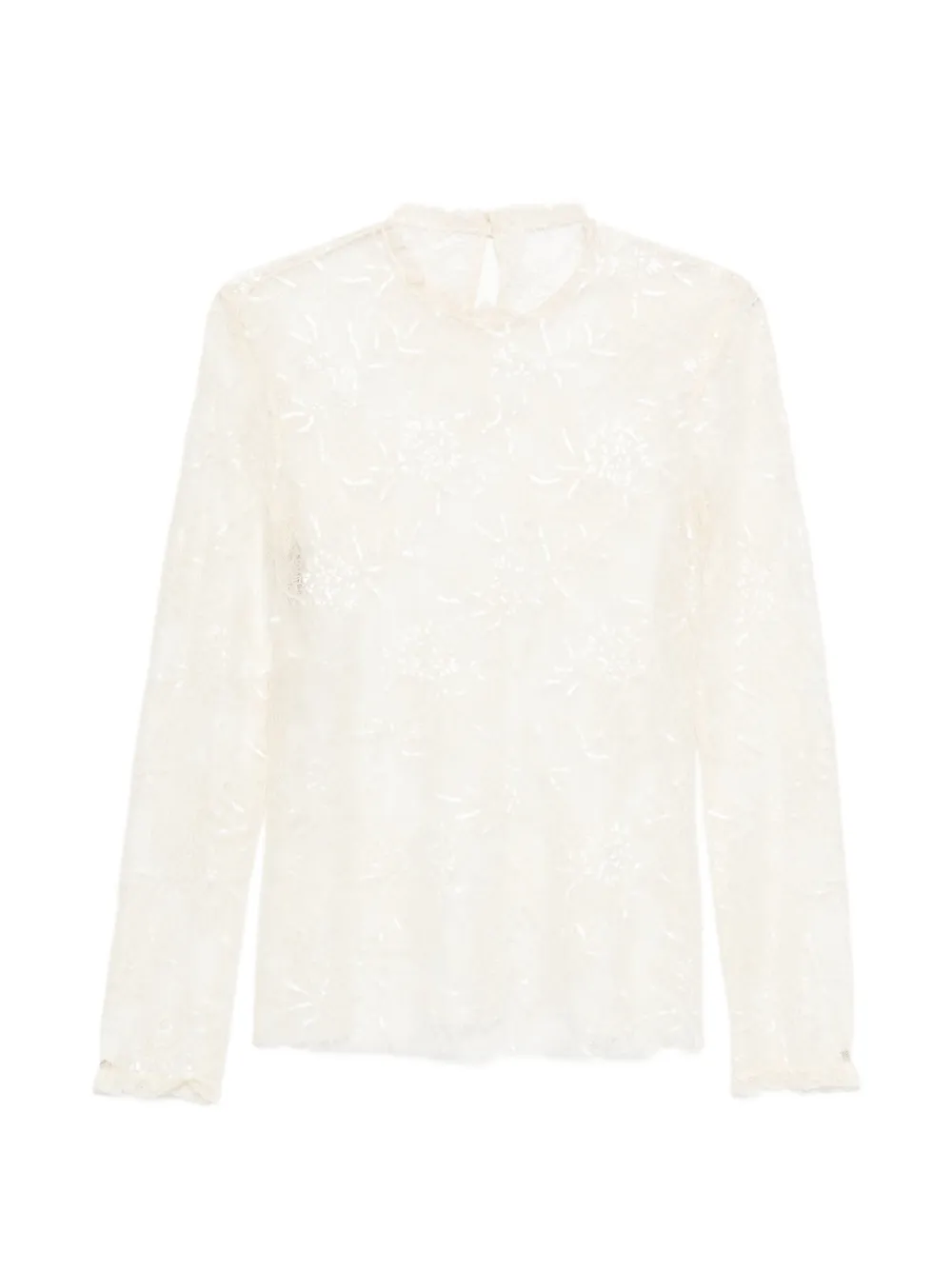 Alberta Ferretti lace-floral blouse - Toni neutri
