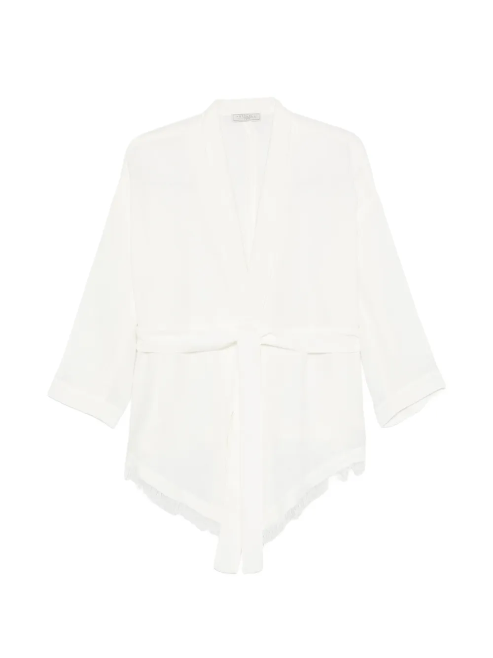 Antonelli belt fringed-trim jacket - Bianco