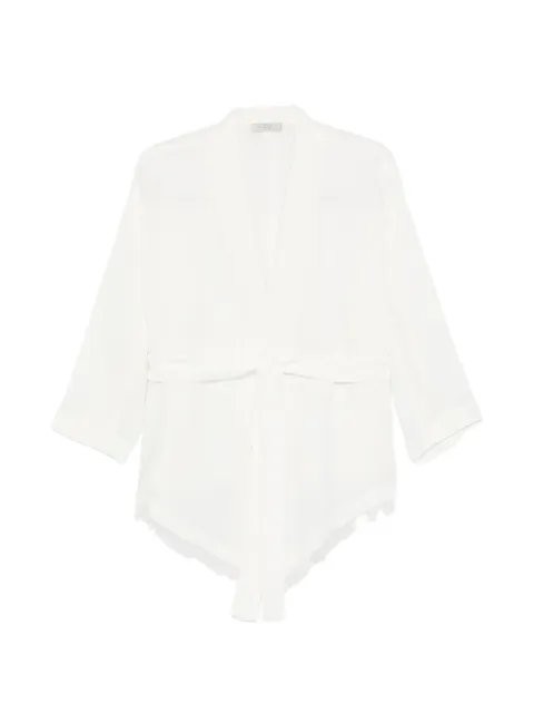 Antonelli belt fringed-trim jacket