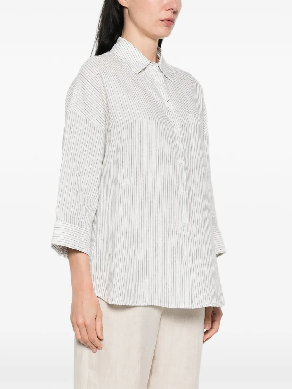  Weekend Max Mara Panetto Striped-pattern Shirt - White 