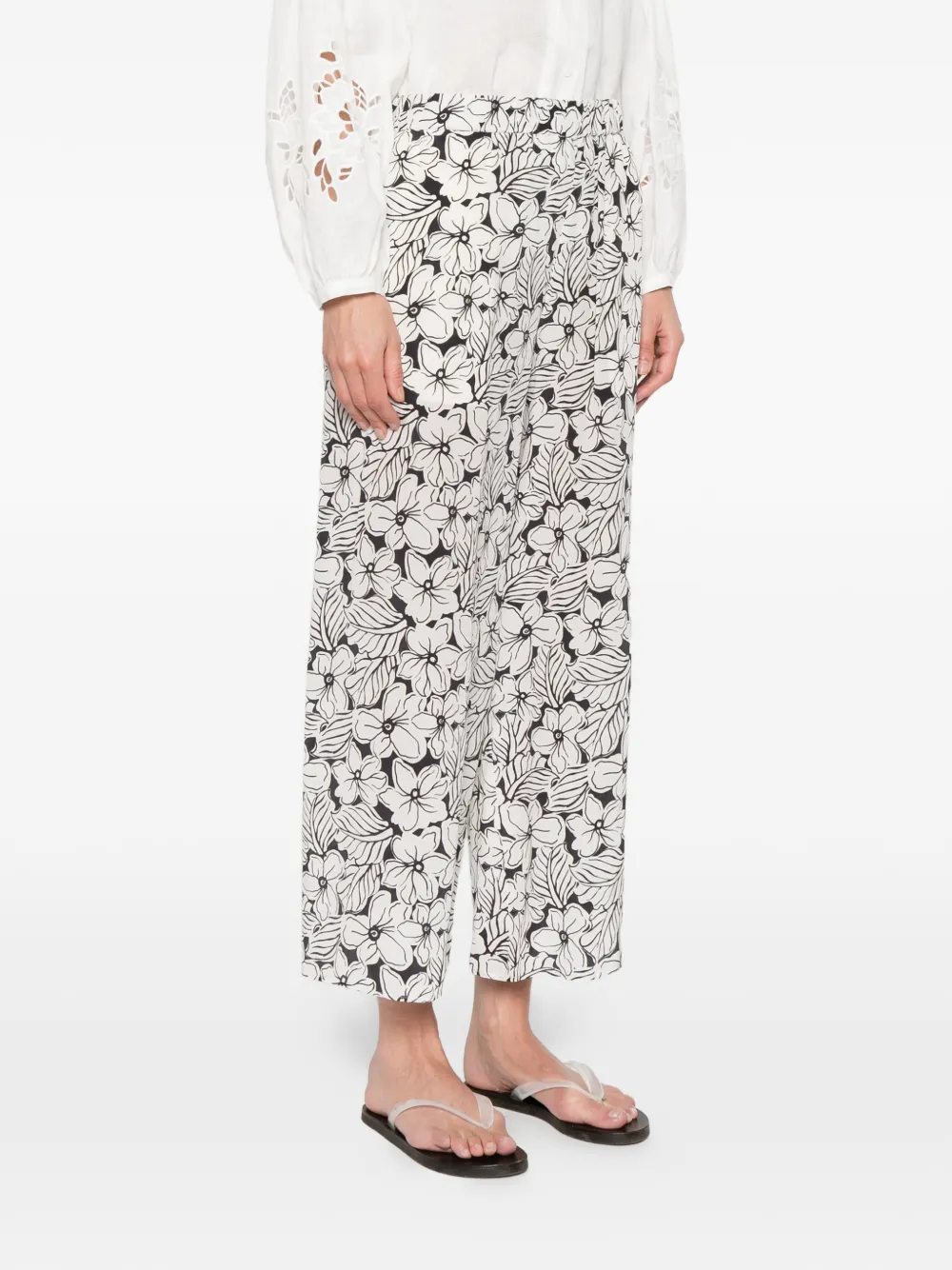  Weekend Max Mara Nirvana Floral-pattern Trousers - White 