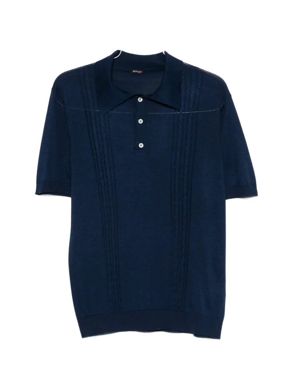Kiton short-sleeve textured polo shirt - Blu