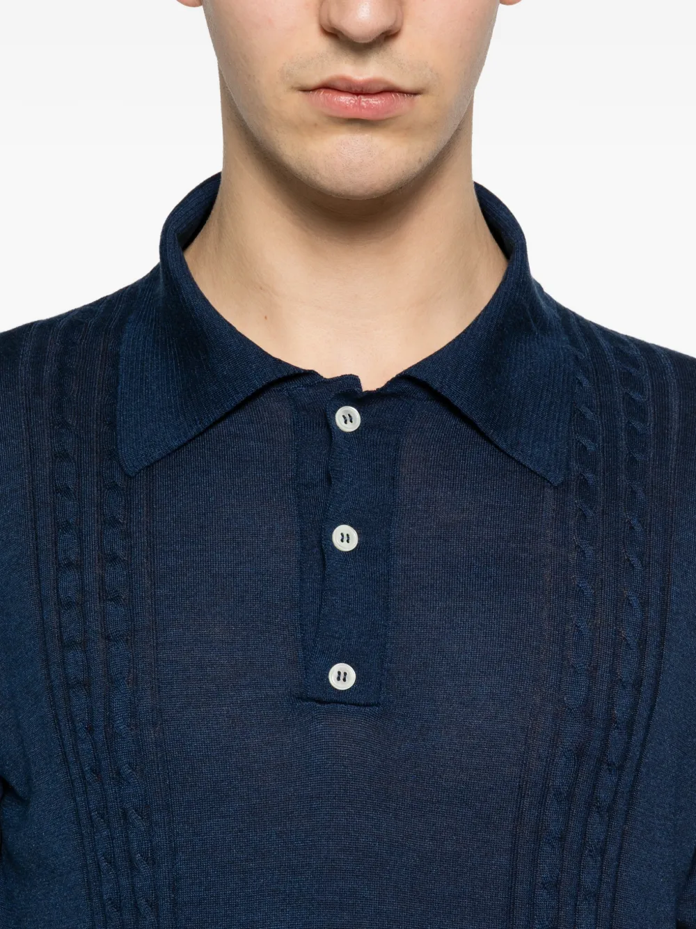 Kiton Poloshirt met textuur Blauw