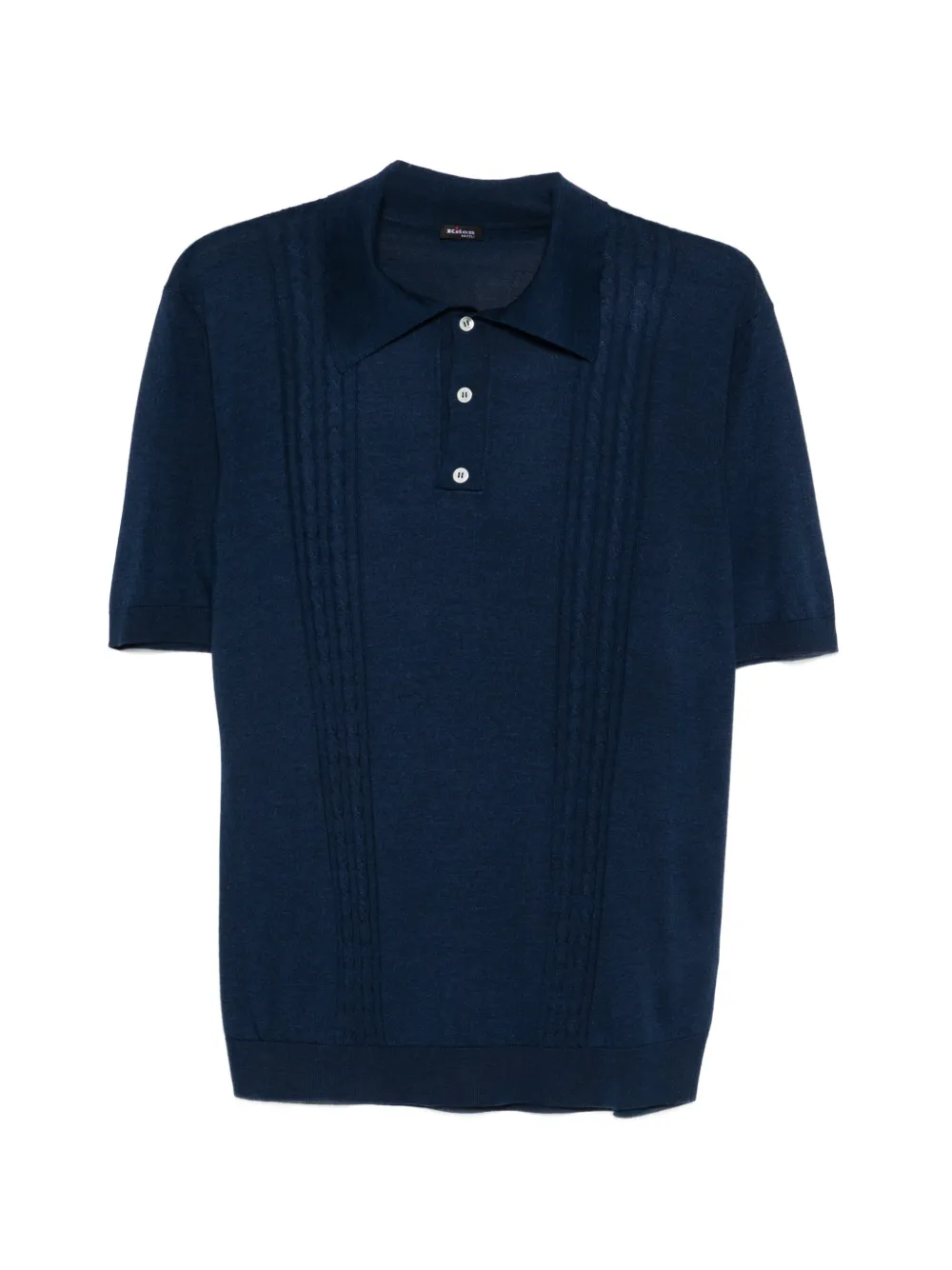 Kiton short-sleeve textured polo shirt - Blu