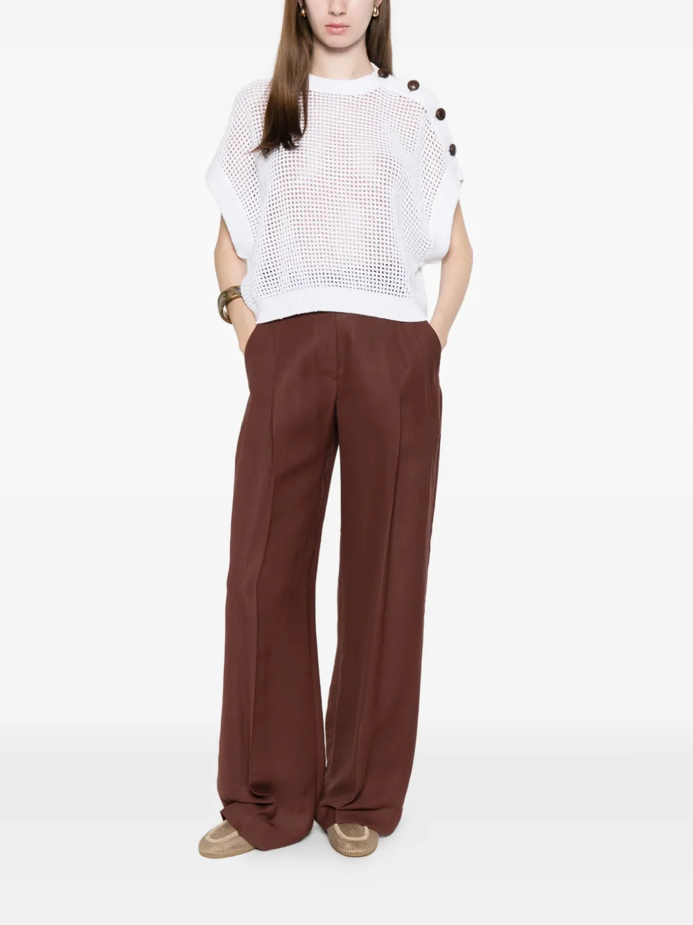 Brunello Cucinelli Plooibroek Bruin