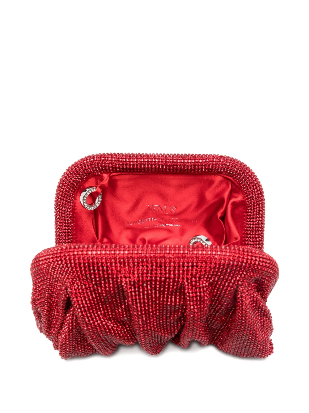 Benedetta Bruzziches Clutch verfraaid met kristallen Rood