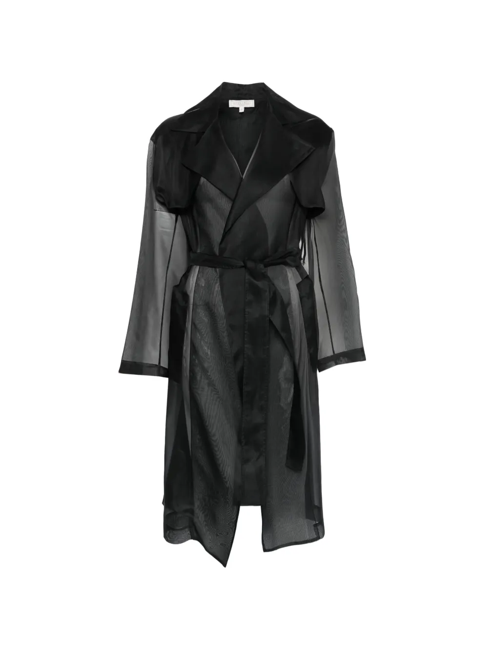 Antonelli belted sheer coat - Nero