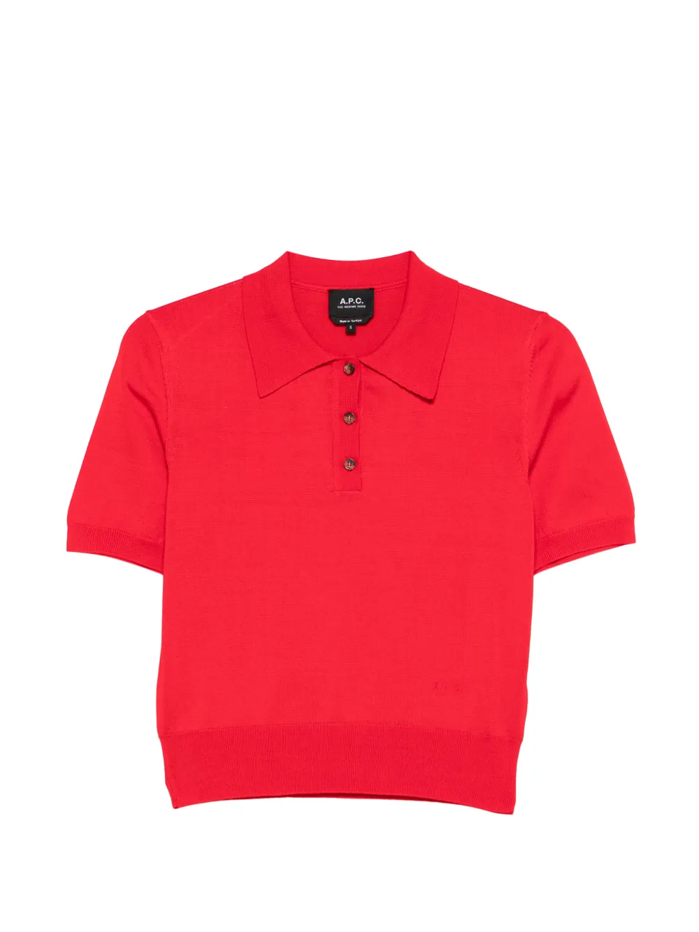Apc Button Short-sleeve Polo Shirt In Red