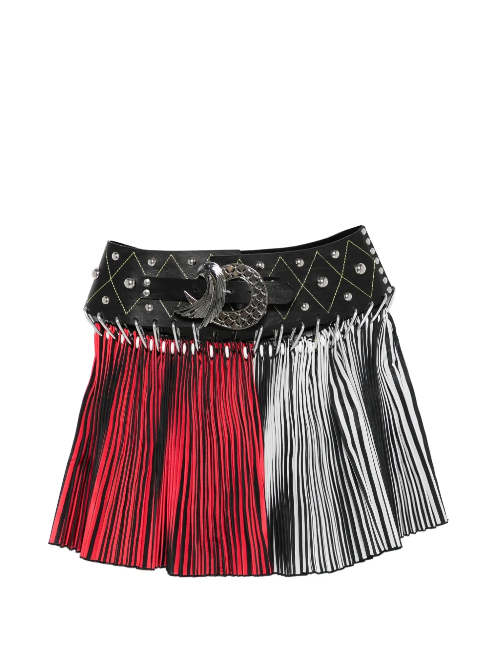 Chopova Lowena Straight Ride studded pleated mini skirt - Rosso