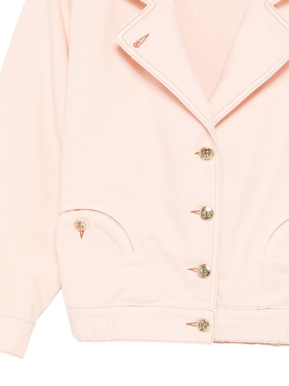  Blazé Milano Topstitched Button Coat - Pink 
