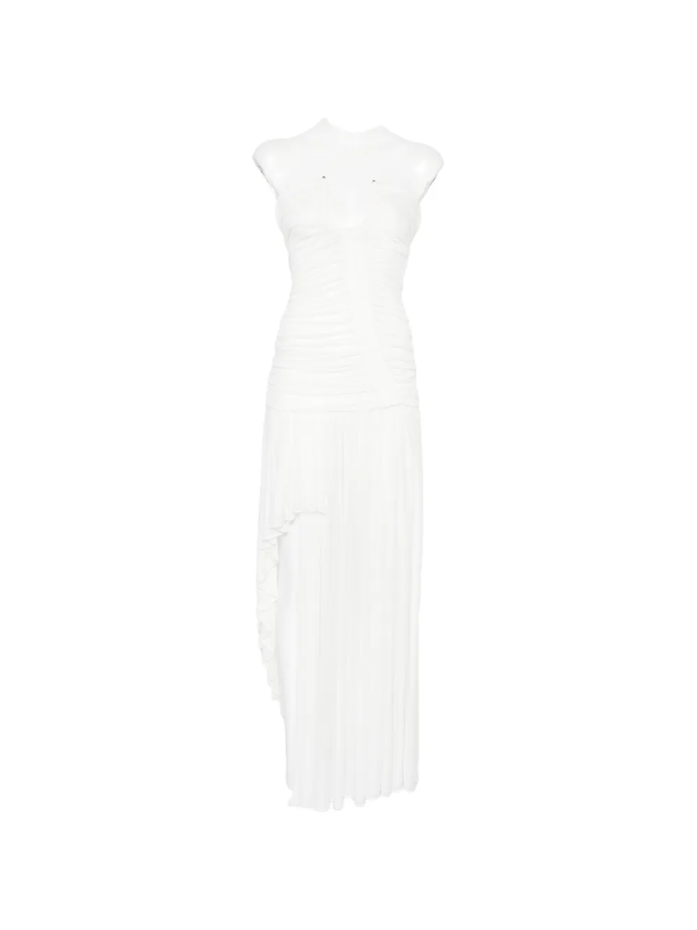Christopher Esber Arced ruched asymmetric dress - Bianco