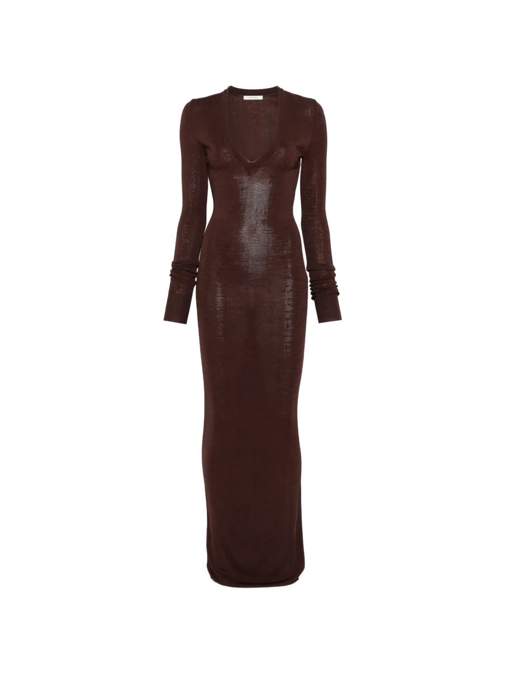 ENTIRE STUDIOS V-neck long-sleeve dress - Marrone