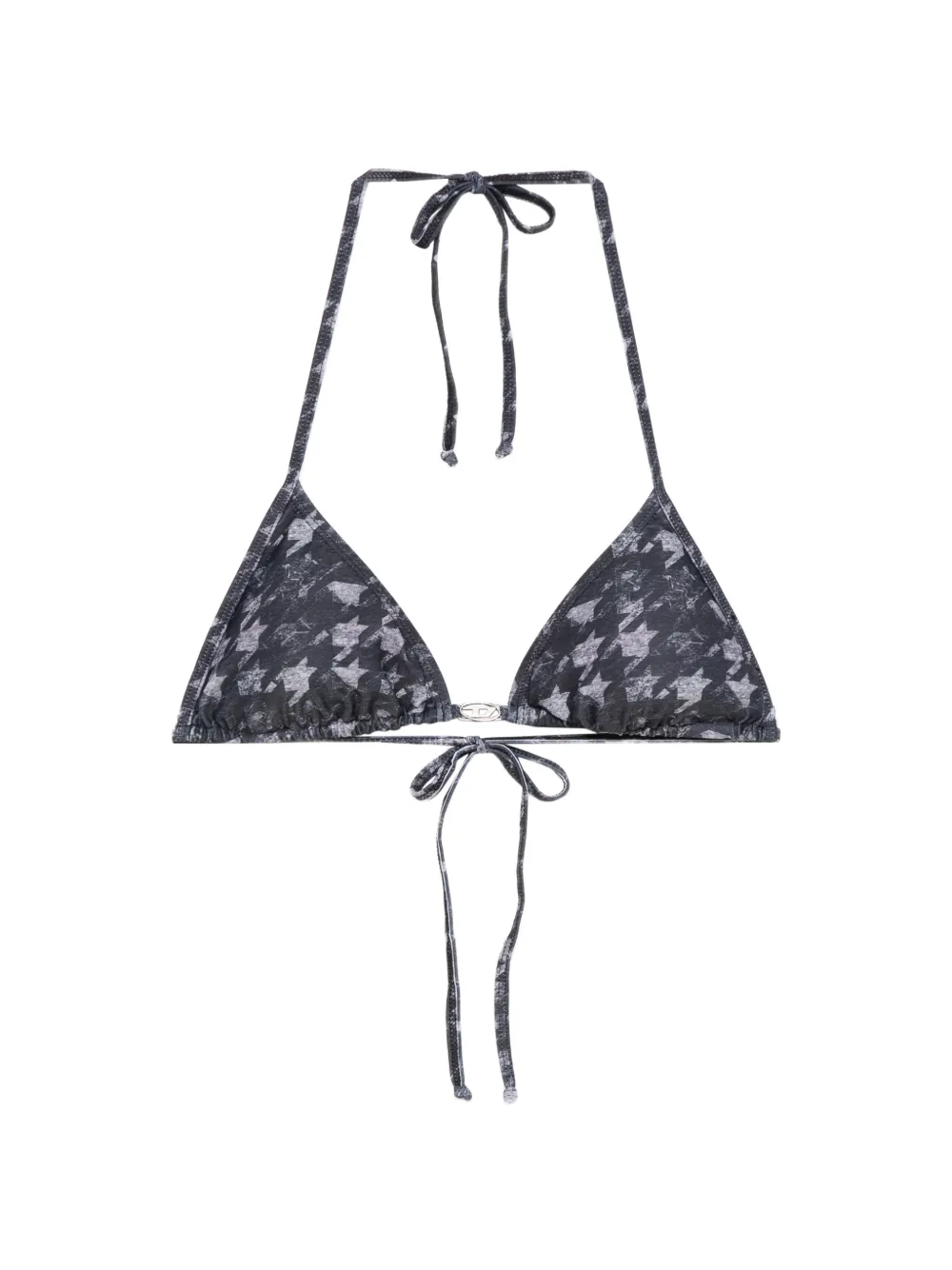 Diesel triangle houndstooth bikini top - Nero