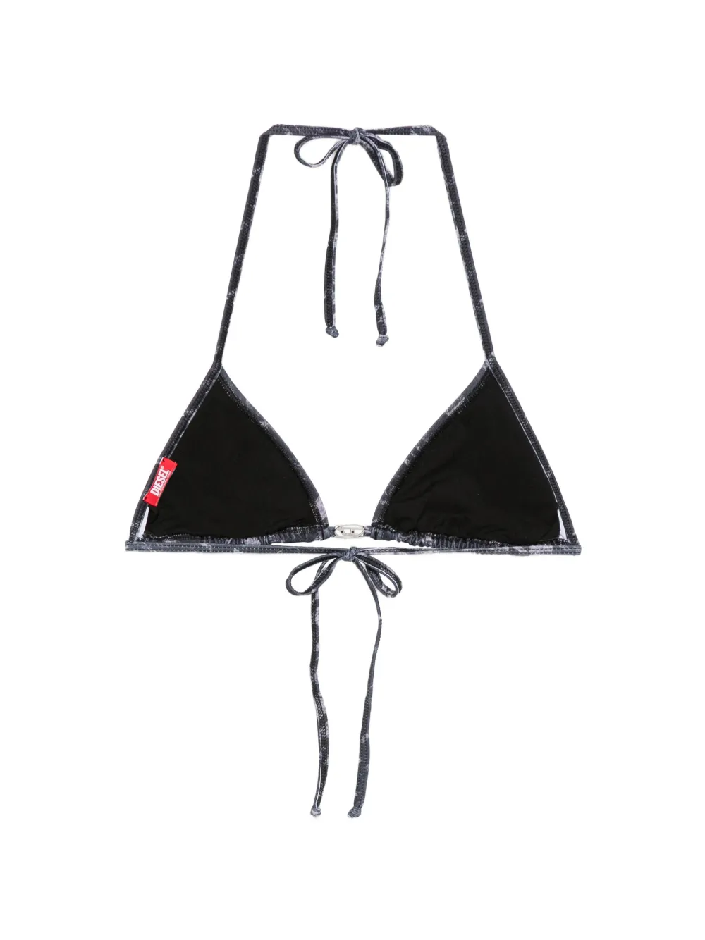  Diesel Triangle Houndstooth Bikini Top - Black 