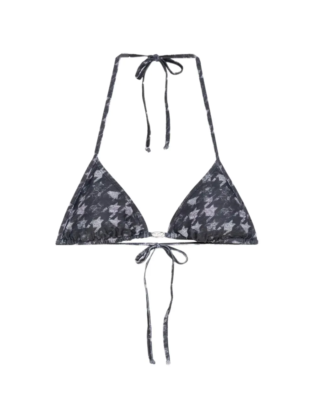 Diesel triangle houndstooth bikini top - Nero