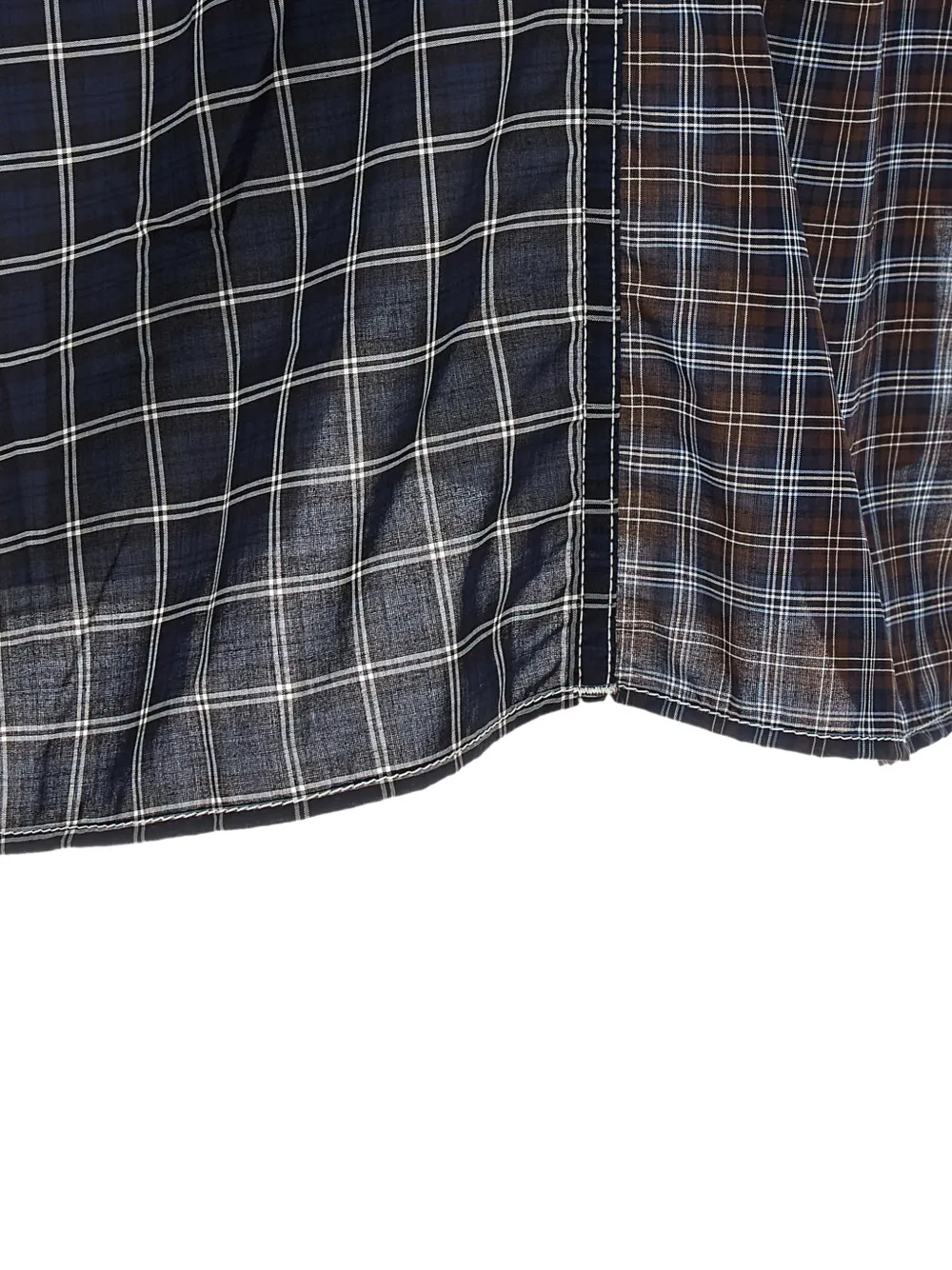 Comme des Garçons Homme Geruit overhemd met vlakken Blauw